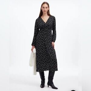 Madewell Black Floral Dress